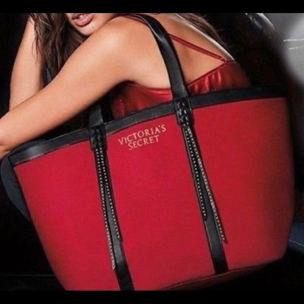 Victoria secret red holiday tote